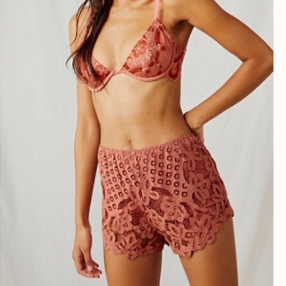 Free people Adella Lace Shorts - Copper XS NWOT